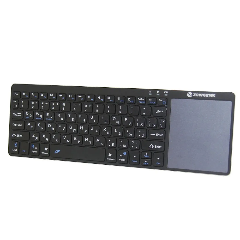Zoweetek k12bt-1 mini wireless Bluetooth keyboard with touchpad and aluminium steel cover