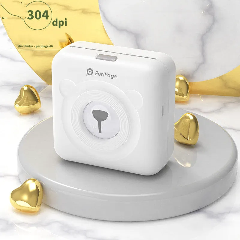 Mini Bluetooth wireless thermal printer for photos and stickers, white colour, compact size
