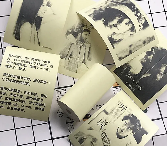 Mini Bluetooth wireless thermal printer for photos and stickers, white colour, compact size