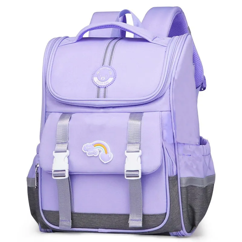 Children's cute sweet princess style backpack in cherry blossom pink, made from polyester with curved shoulder straps