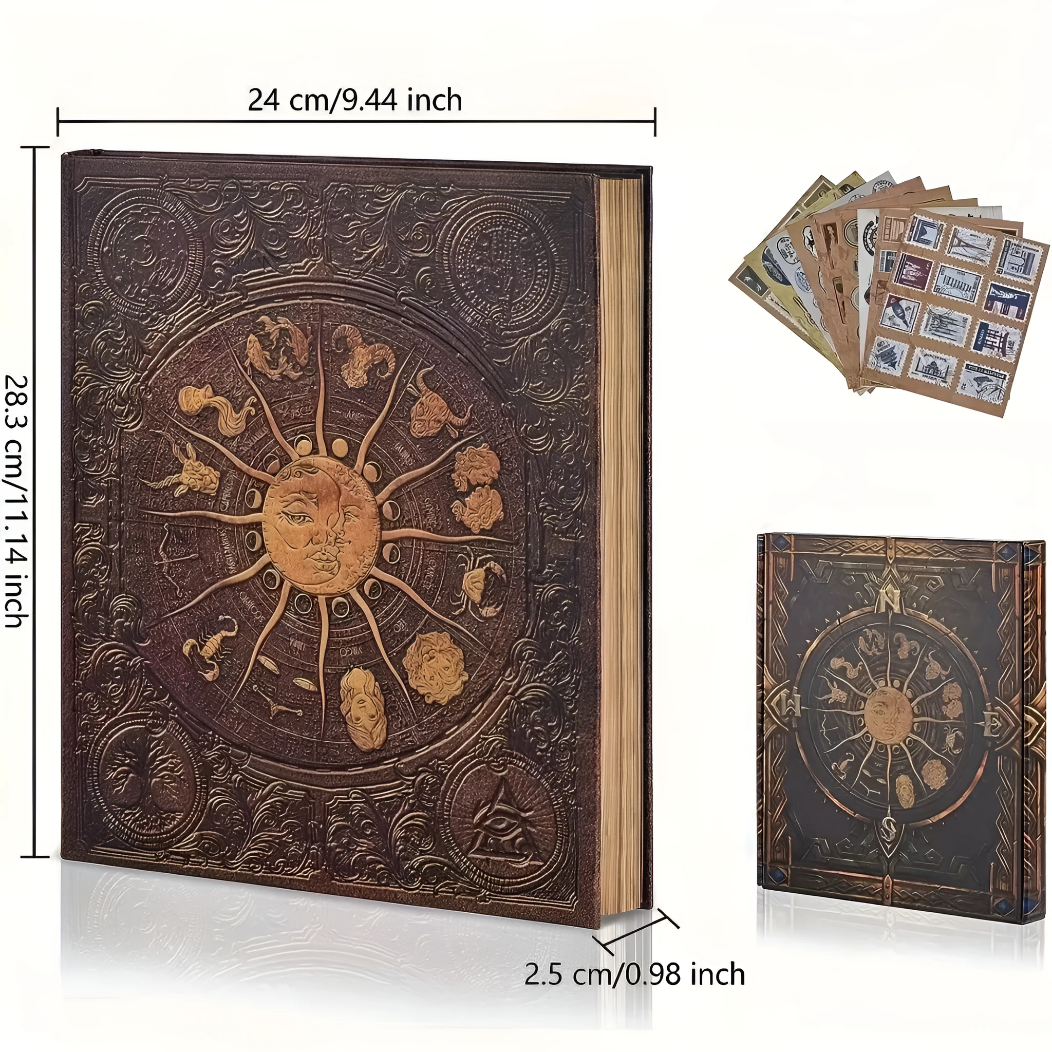 132-page DIY retro photo album with gold constellation cover and craft paper pages