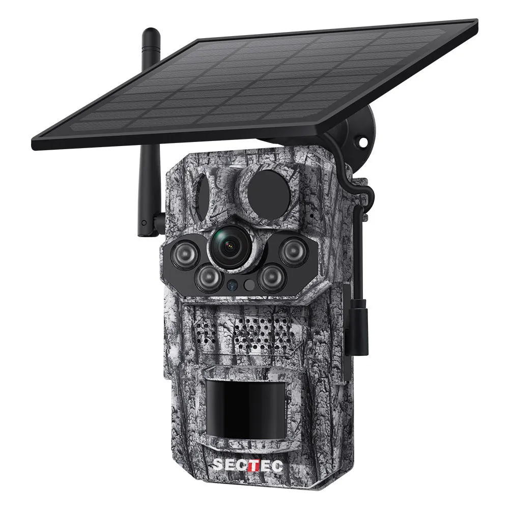 Solar hunting camera with 4G GPS positioning, IP65 waterproof, 3MP/2K resolution and infrared night vision