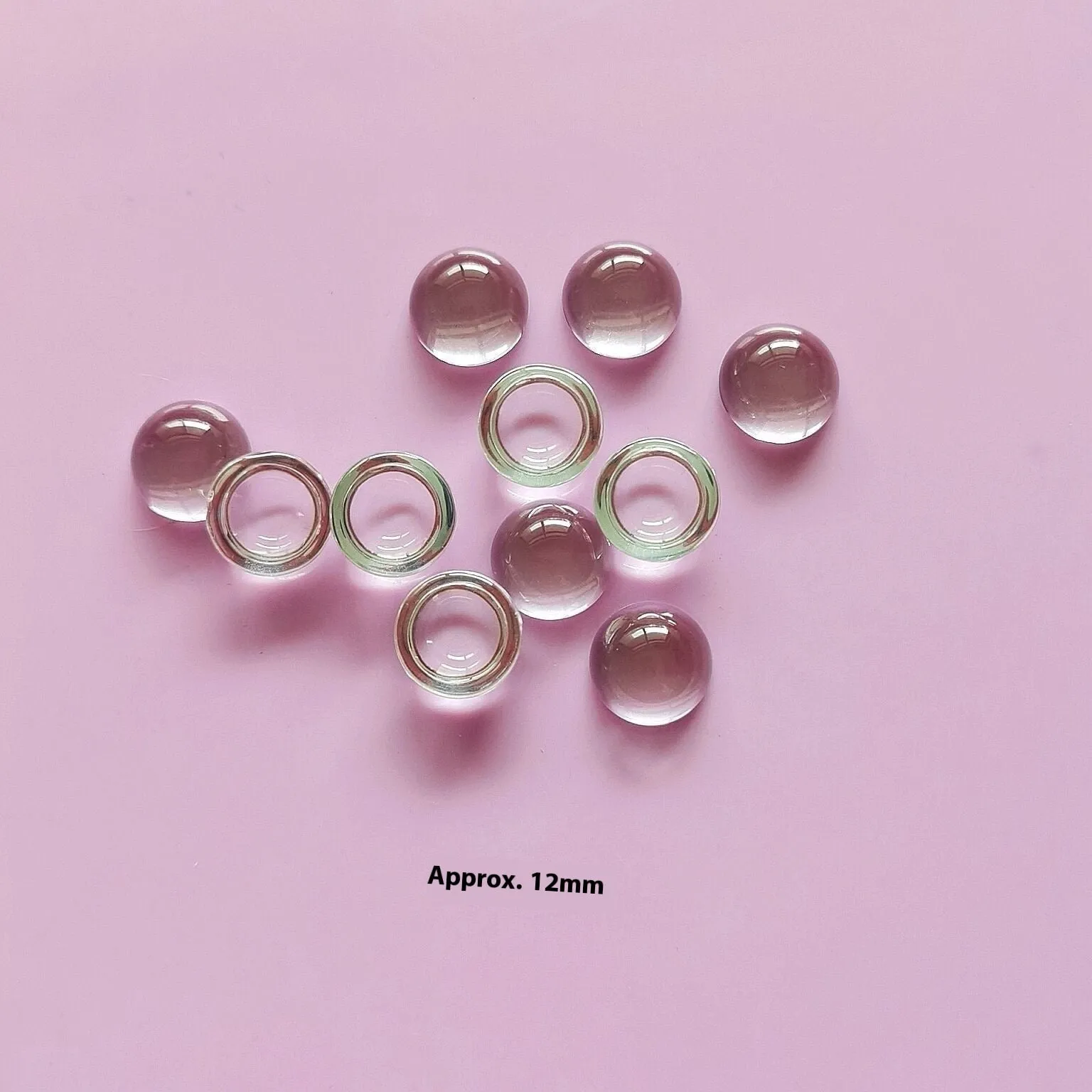 Clear crystal glass ball dome PVC keyboard stickers in two sizes for universal fit