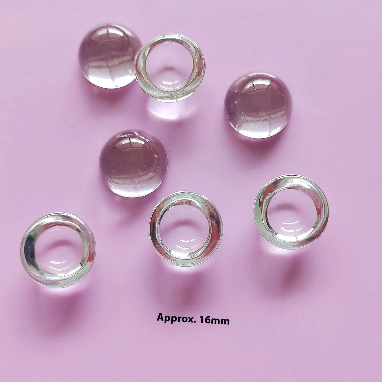 Clear crystal glass ball dome PVC keyboard stickers in two sizes for universal fit