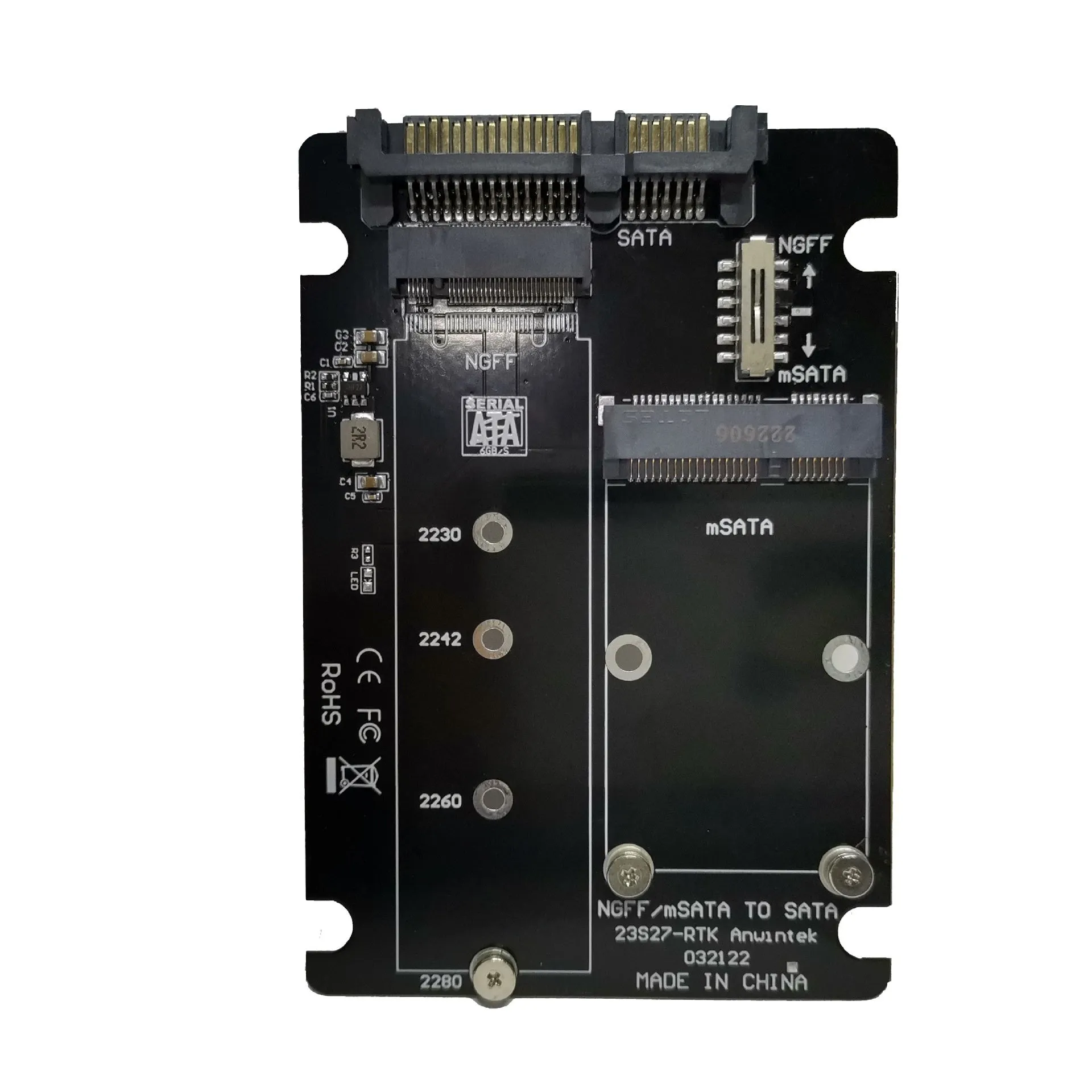 mSATA M.2 NGFF to SATA 3.0 USB 3.0 SSD adapter card with multiple colour options
