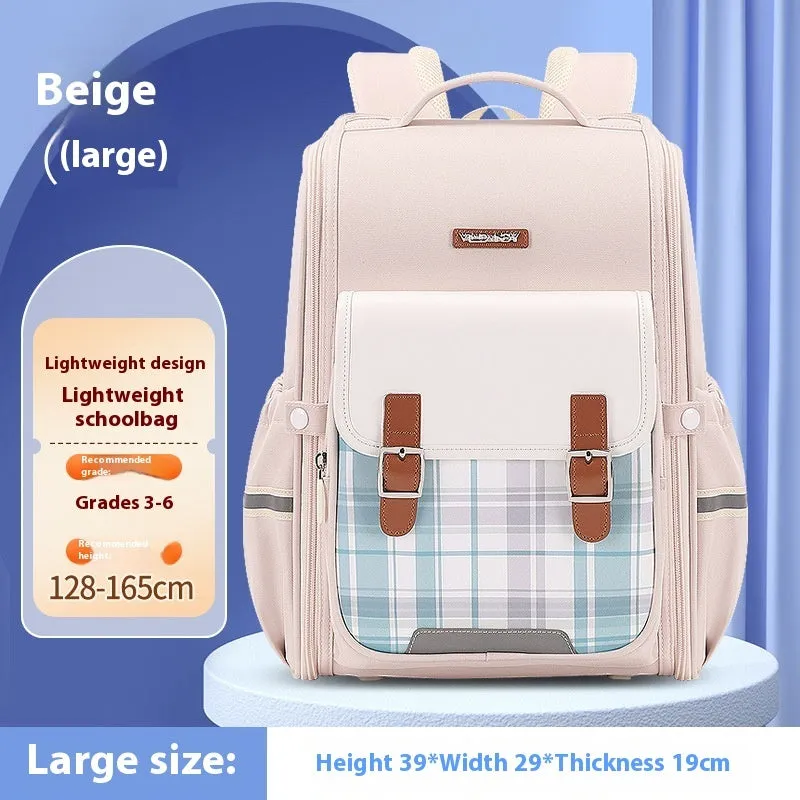 Lightweight Oxford cloth school backpack in multiple colour options for grade 5-6 students