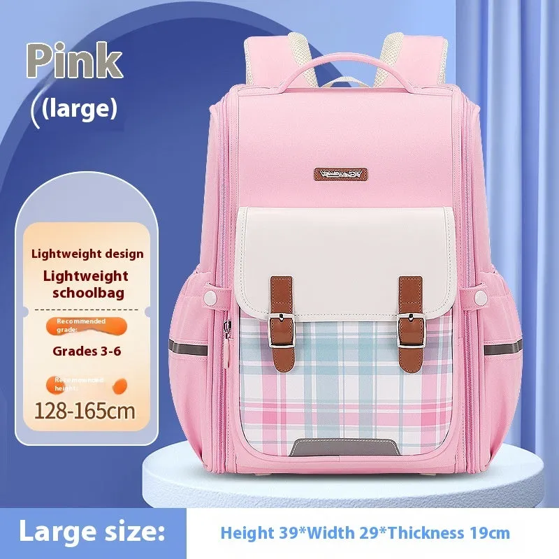 Lightweight Oxford cloth school backpack in multiple colour options for grade 5-6 students