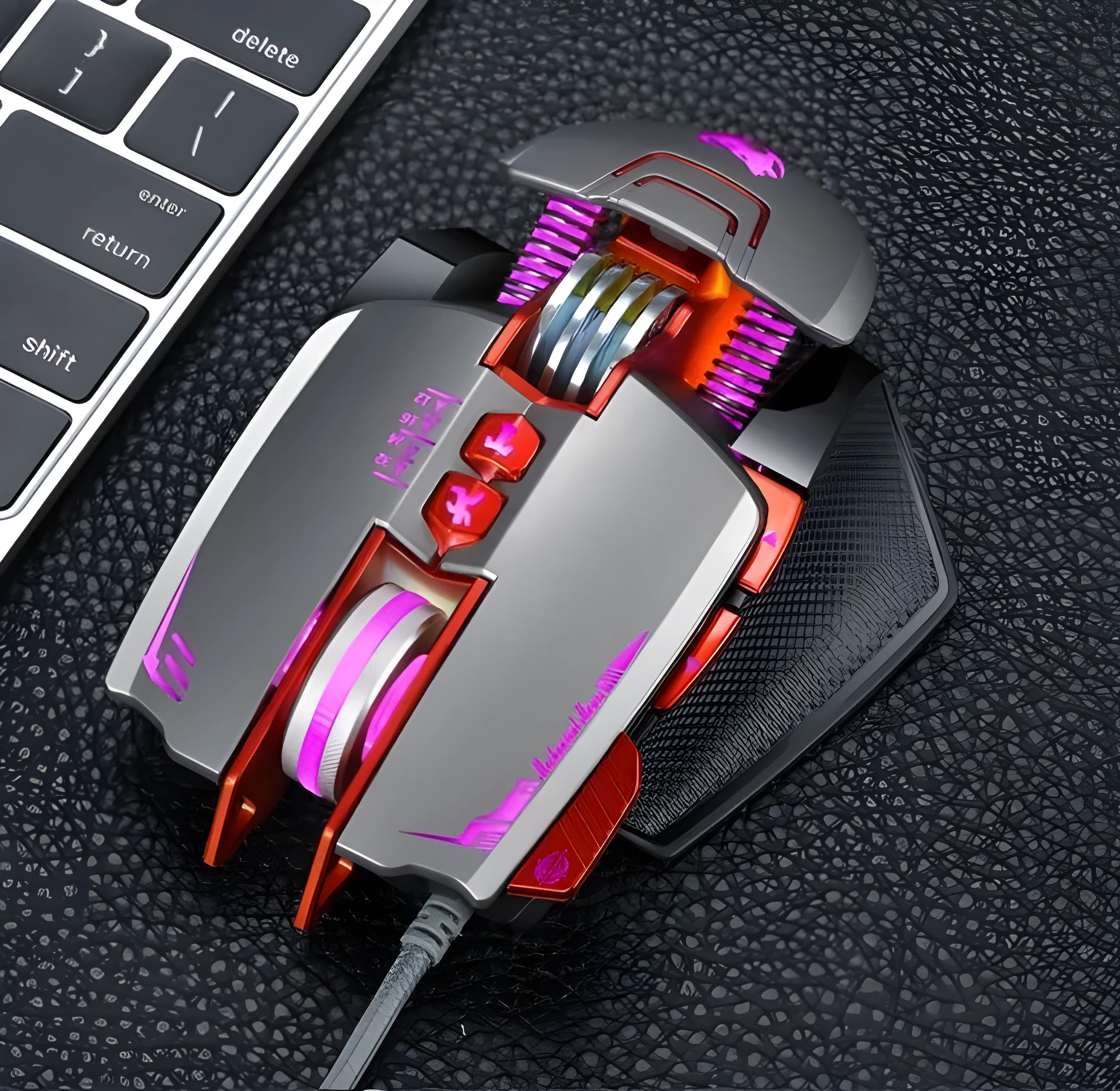 Thunder Wolf V9 wired gaming mouse in black with 2500 DPI optical sensor and ergonomic shape