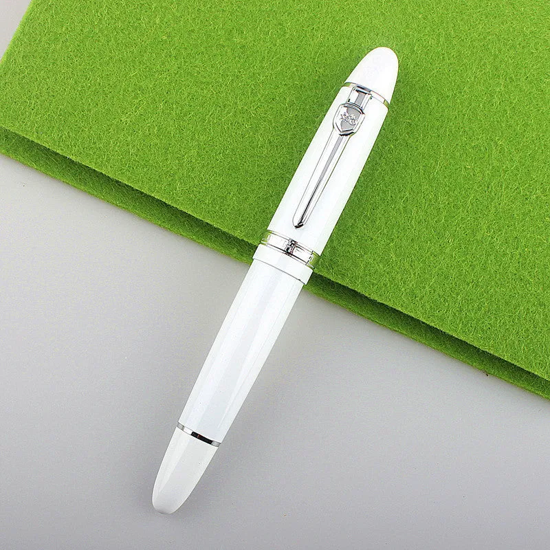 Metal ball pen with pearl bead body and gold clip, 0.5mm tip, in red and gold finish