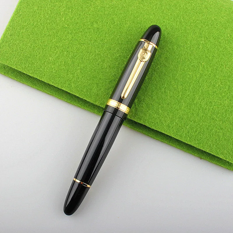 Metal ball pen with pearl bead body and gold clip, 0.5mm tip, in red and gold finish