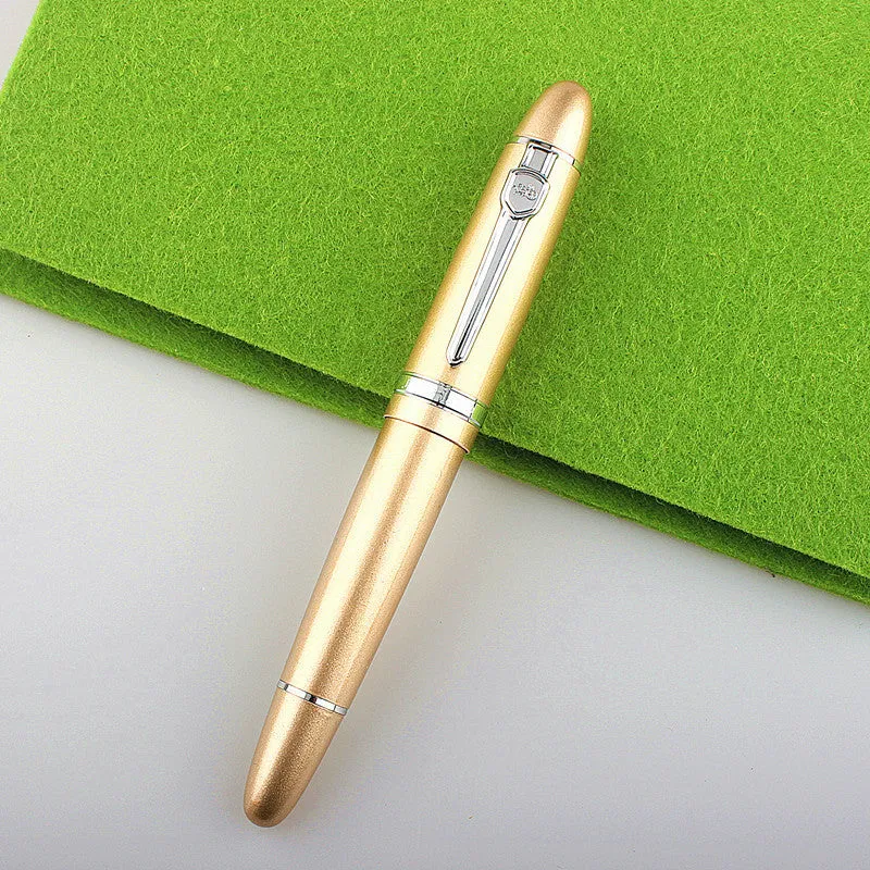 Metal ball pen with pearl bead body and gold clip, 0.5mm tip, in red and gold finish