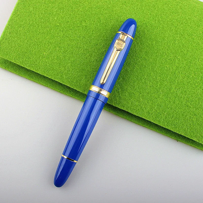 Metal ball pen with pearl bead body and gold clip, 0.5mm tip, in red and gold finish