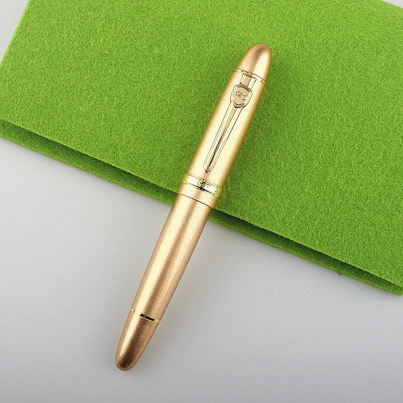 Metal ball pen with pearl bead body and gold clip, 0.5mm tip, in red and gold finish