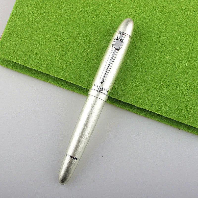 Metal ball pen with pearl bead body and gold clip, 0.5mm tip, in red and gold finish