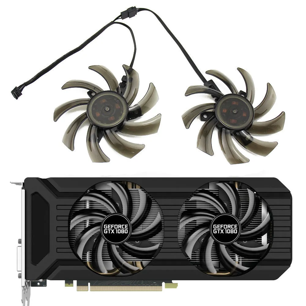 GA91S2U black graphics card cooling fan, 85mm diameter, 12V DC 0.40A, 4-pin connector, for Palit GTX1060 Dual replacement