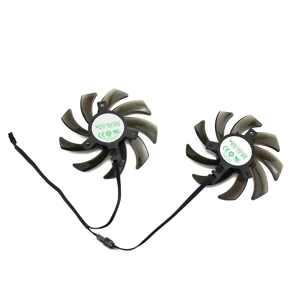 GA91S2U black graphics card cooling fan, 85mm diameter, 12V DC 0.40A, 4-pin connector, for Palit GTX1060 Dual replacement