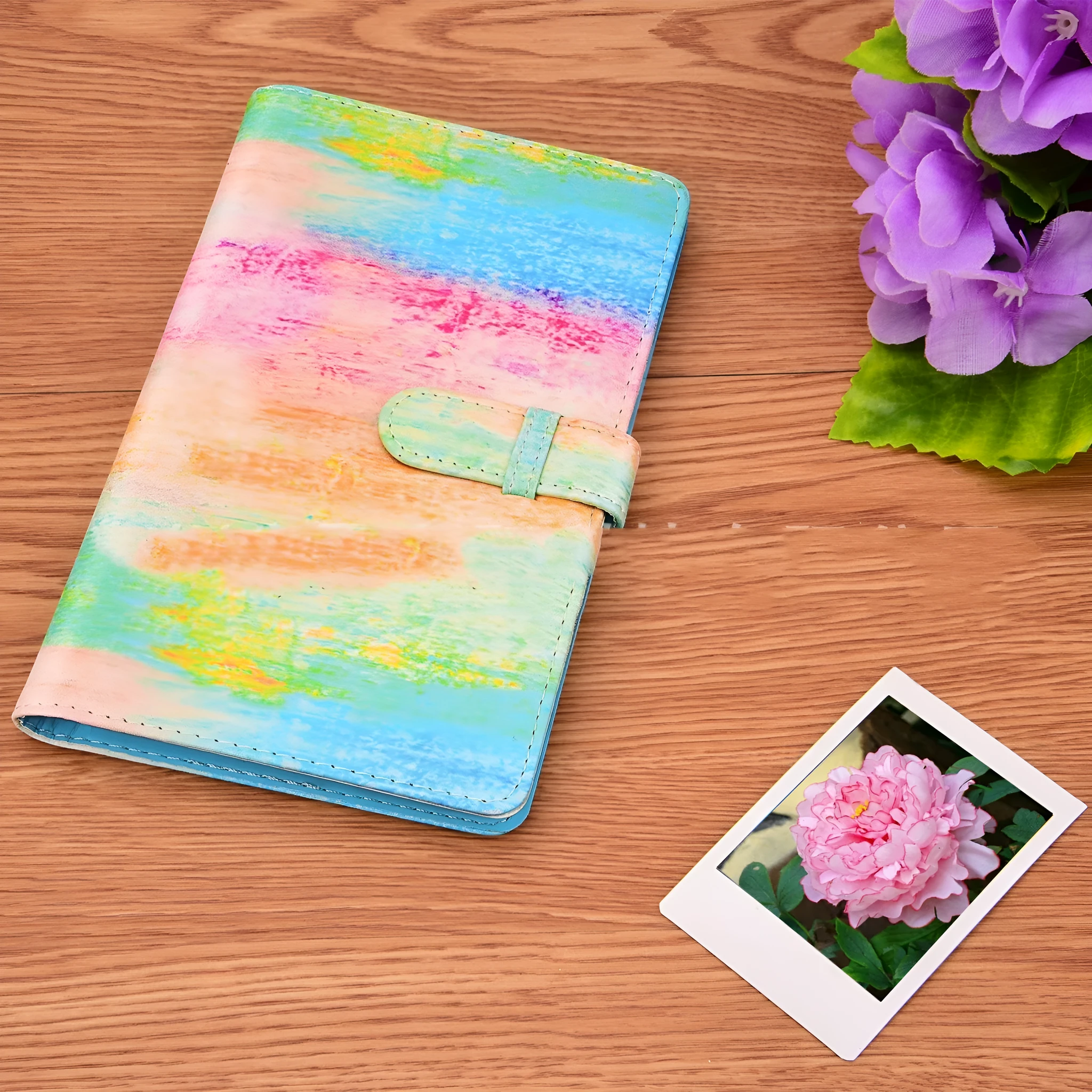 Book-shaped photo album 96 photos three-inch thickness PU cover simple design picture colour