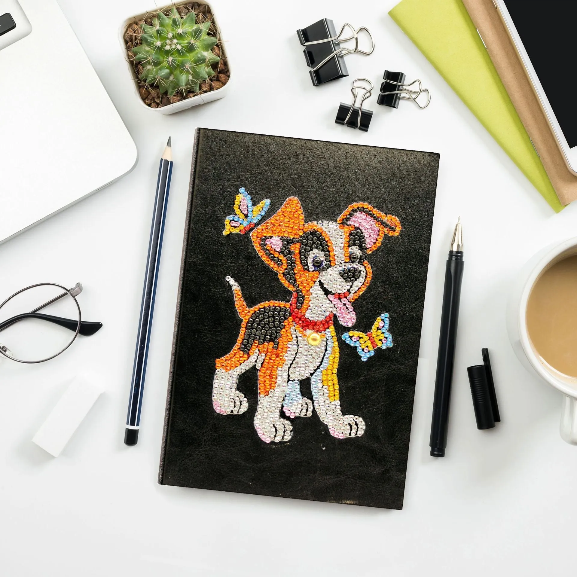 A5 black diamond painting notebook with hardcover, 50 pages, and dimensions 142x207x8mm