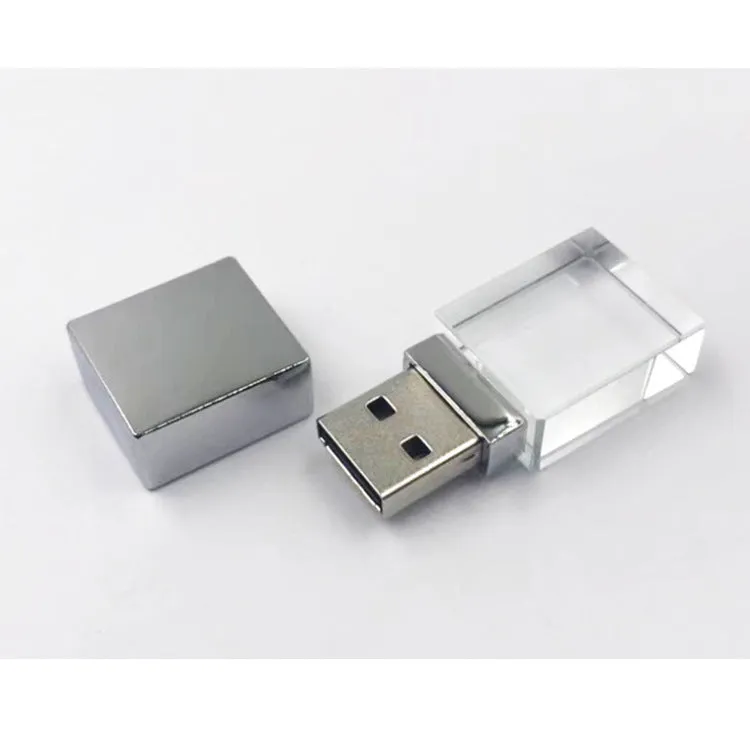 DIY luminous crystal car-shaped USB 2.0 flash drive with metal shell in multiple capacities