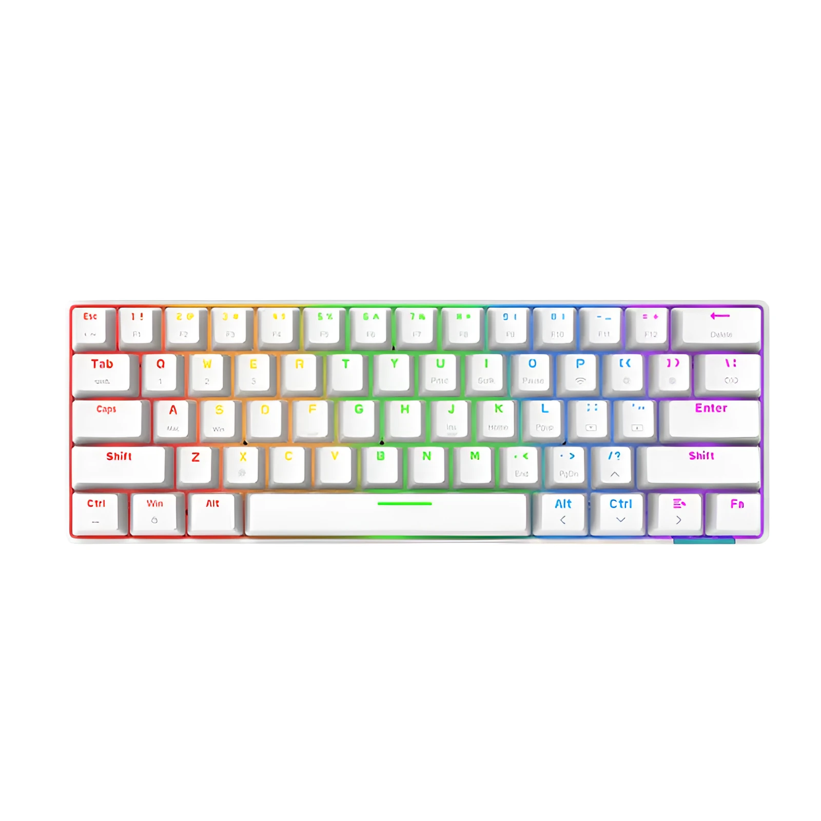 Wireless dual-mode Bluetooth mechanical keyboard with 61-key compact layout and monochrome backlight