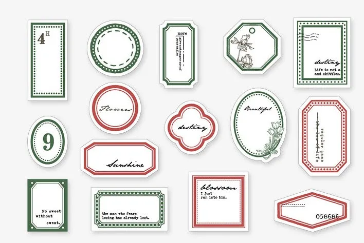 Mini Label Series retro hand account DIY decoration base paper 45 sheets in Kraft box