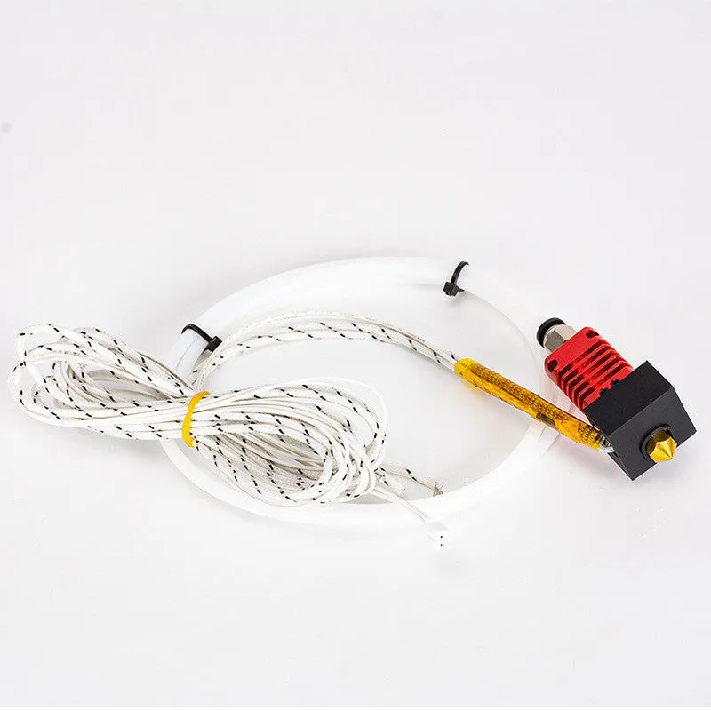 Red MK10 extruder kit with silicone heater block, 0.4mm nozzle, and holder for 24V 3D printers