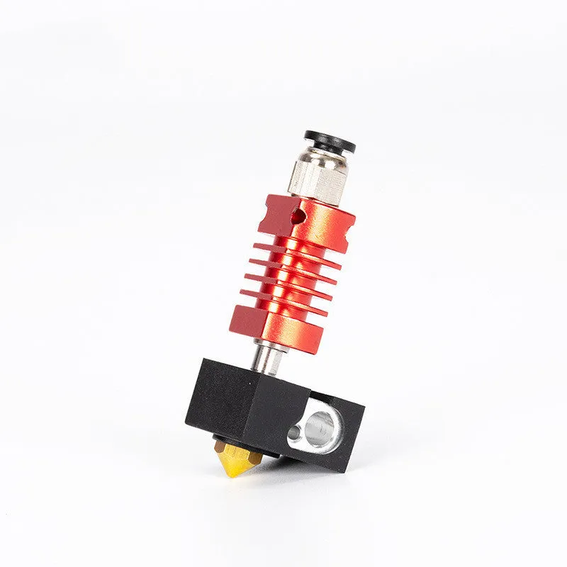 Red MK10 extruder kit with silicone heater block, 0.4mm nozzle, and holder for 24V 3D printers