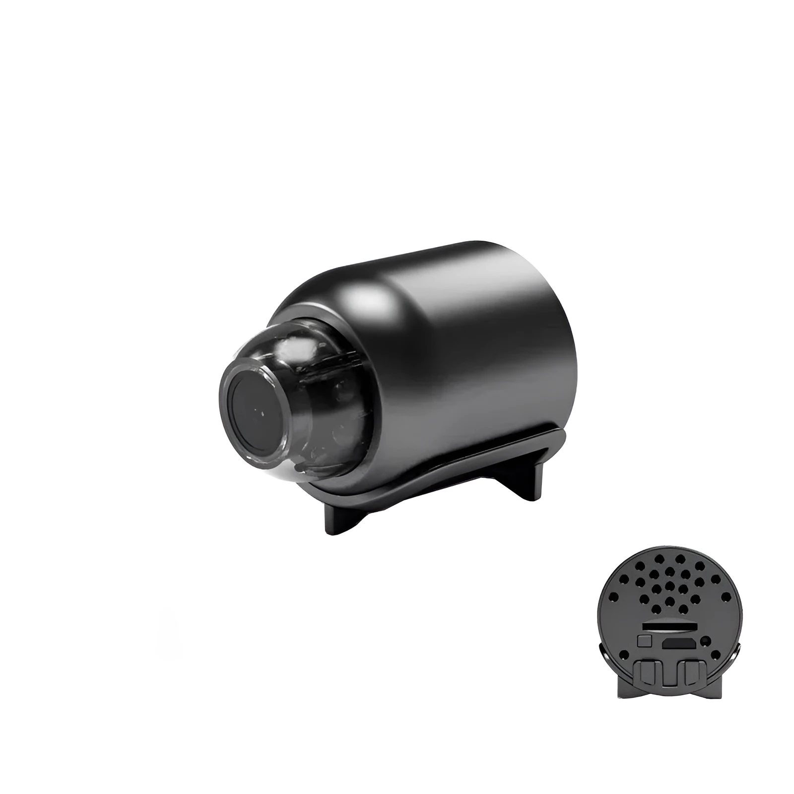 Wireless WiFi monitoring camera with night vision, 1080P HD, UFO shape, black plastic, 160° wide-angle lens