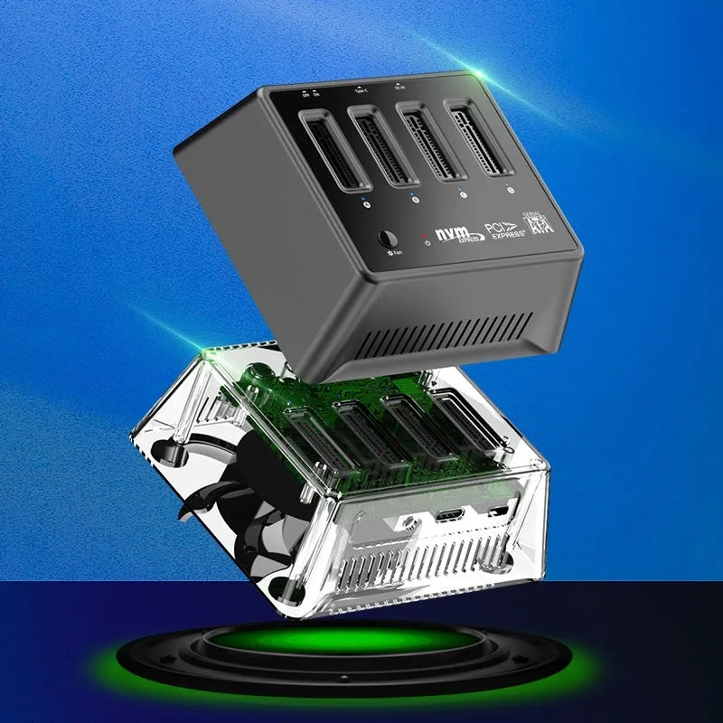 Aluminium alloy M2 Dual Protocol SSD enclosure in K30174P2 colour, showing 90mm length