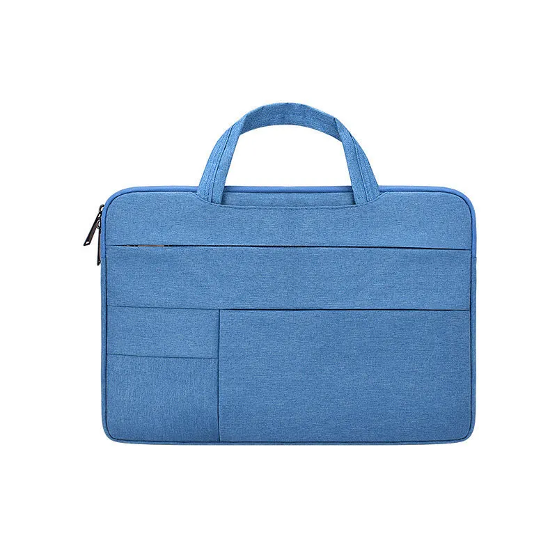 Grey waterproof polyester laptop inner bag with smooth nylon lining, fits 13.3 inch device