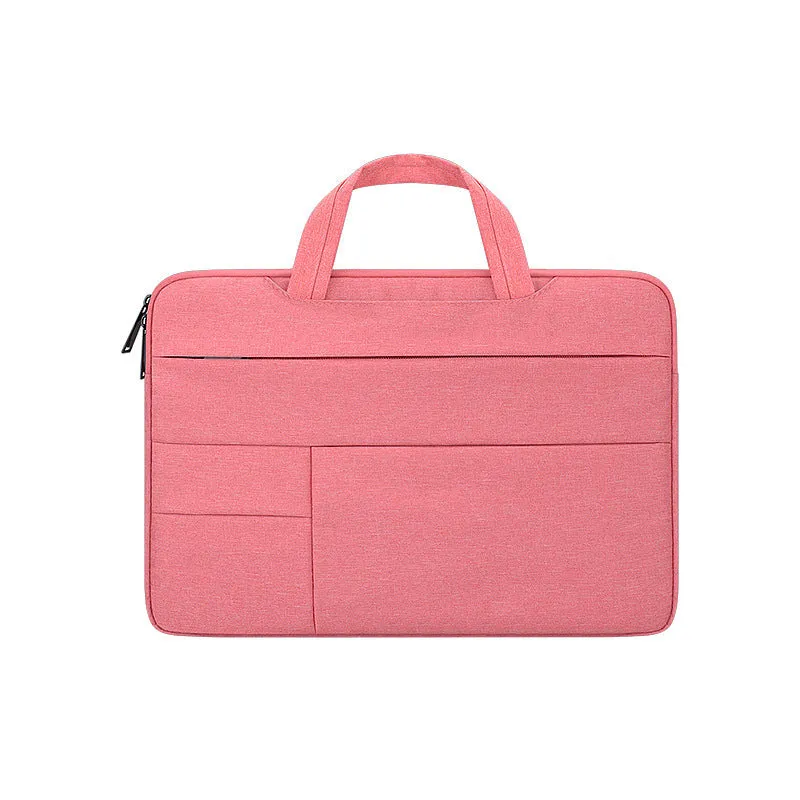 Grey waterproof polyester laptop inner bag with smooth nylon lining, fits 13.3 inch device