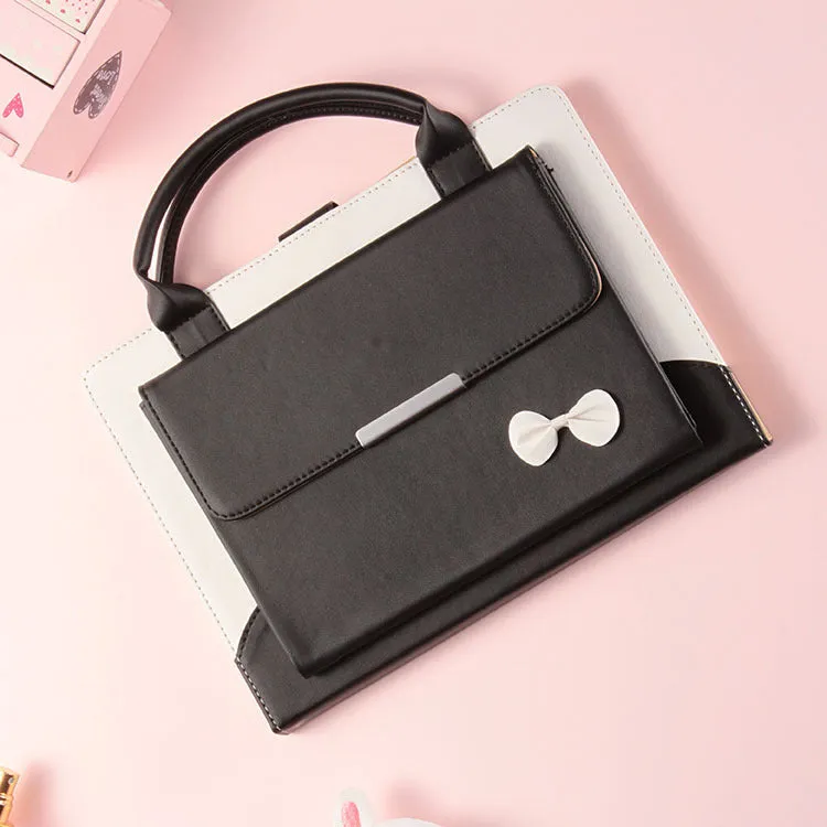 Imitation leather iPad protective case wallet with sleep function in black