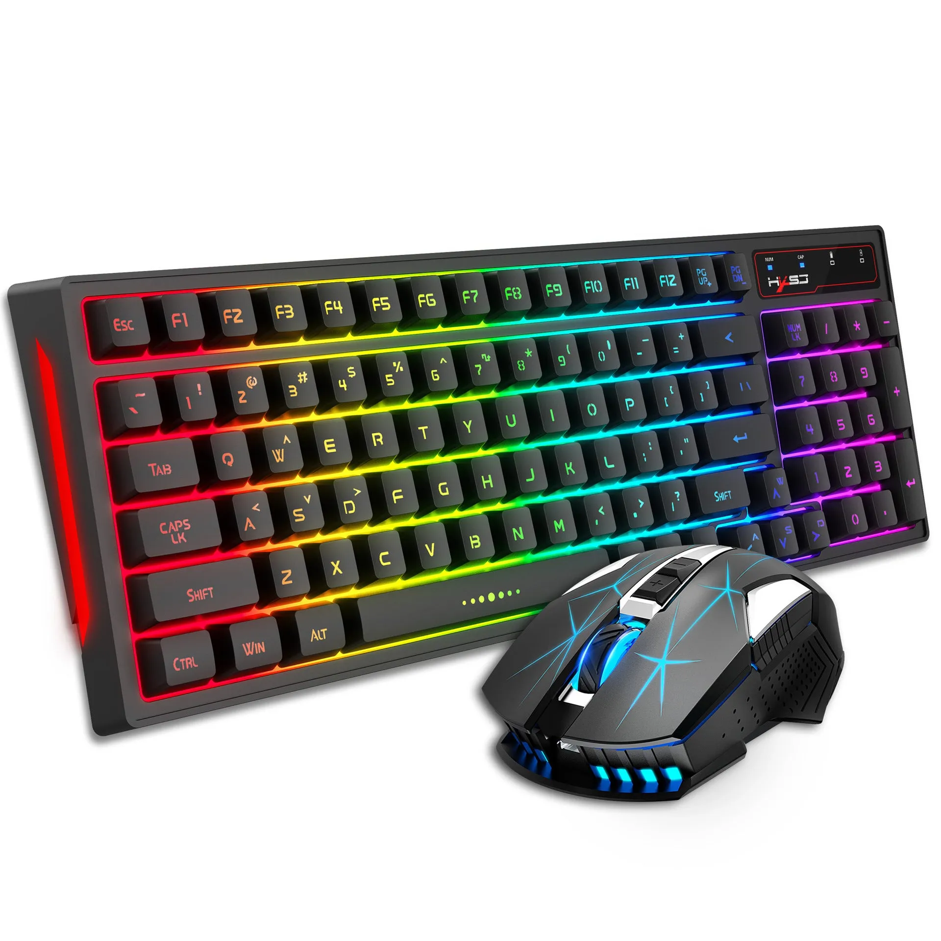 L99 wireless rechargeable 2.4G keyboard and mouse film set with RGB glow and Type-C charging
