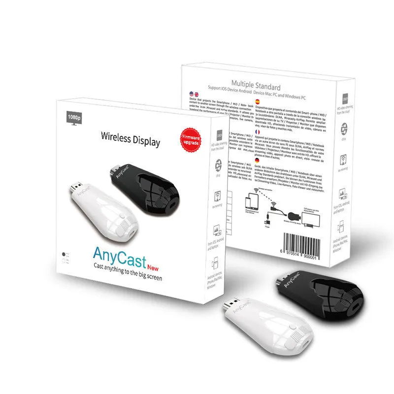Mirascreen Anycast wireless HDMI dongle Push Treasure with WIFI in black