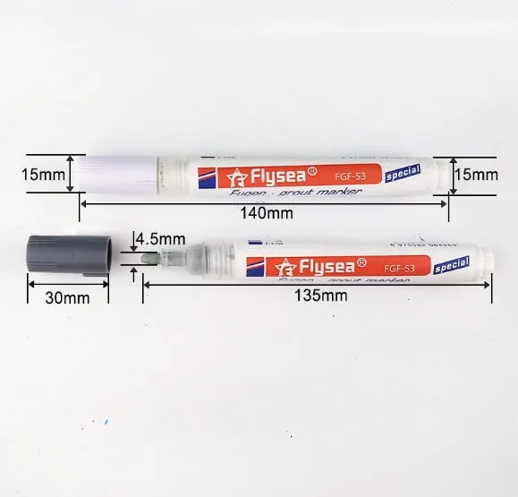 Tile gap grout coating marker pen for ceramic tile crevice repair in six colours water-based non-toxic ink