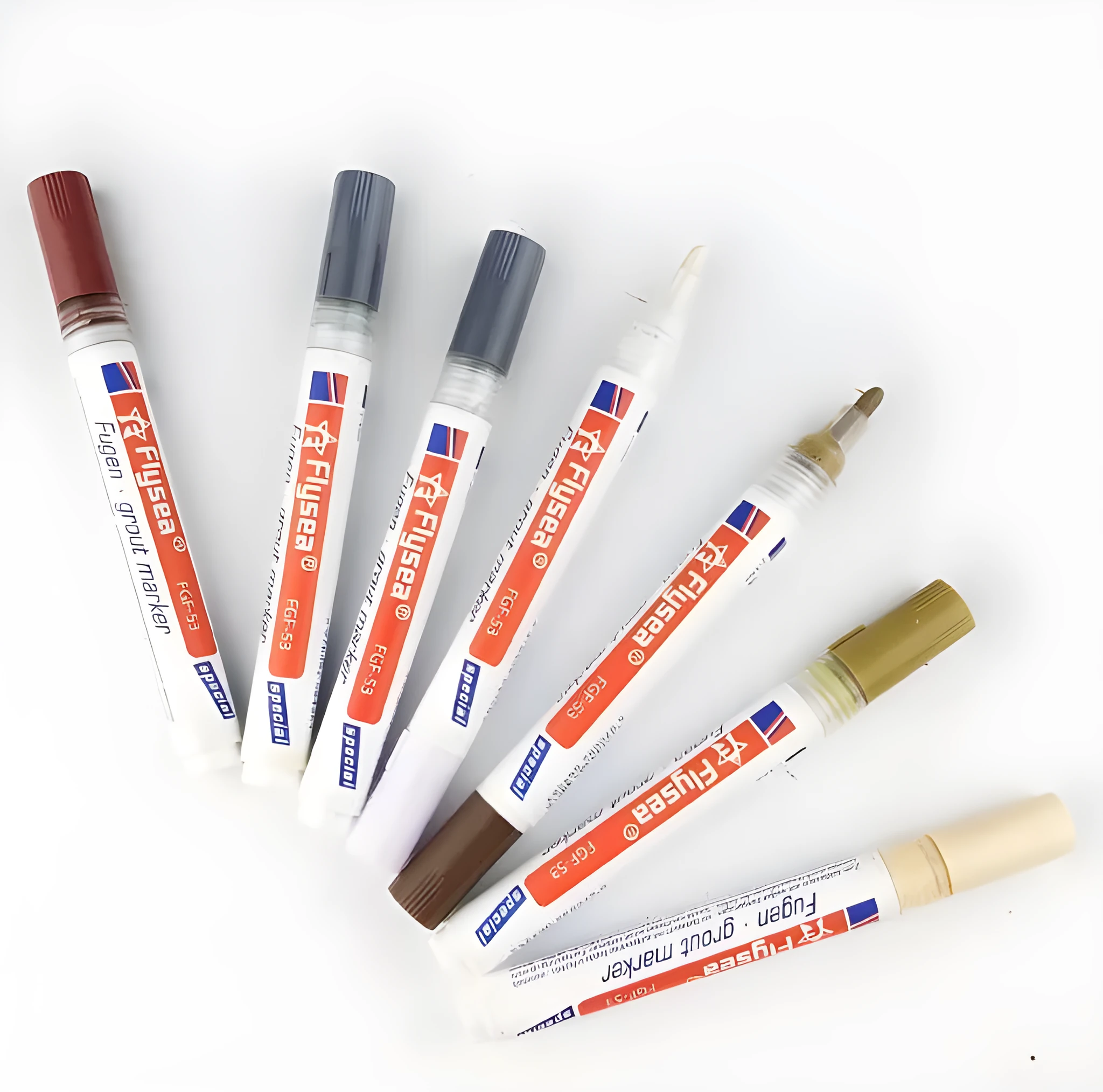 Tile gap grout coating marker pen for ceramic tile crevice repair in six colours water-based non-toxic ink