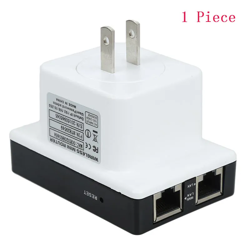 300Mbps WiFi repeater with dual Ethernet ports and UK plug, white plastic housing