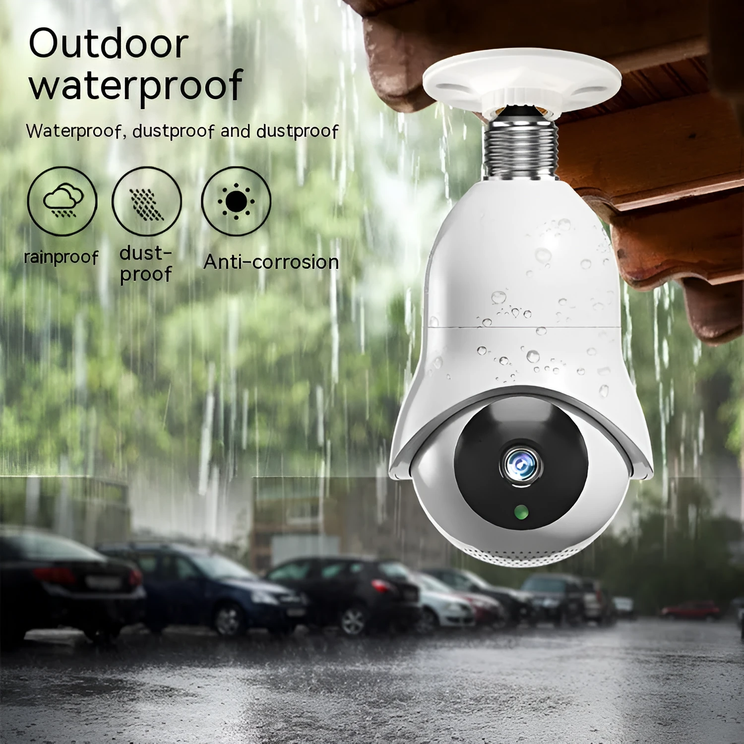 Dual band outdoor night vision light bulb camera with 5G wireless and high-definition monitoring