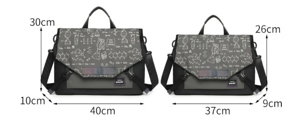 Oxford cloth laptop messenger bag with printed letter pattern for 13-16 inch tablet and 16 inch gaming notebook