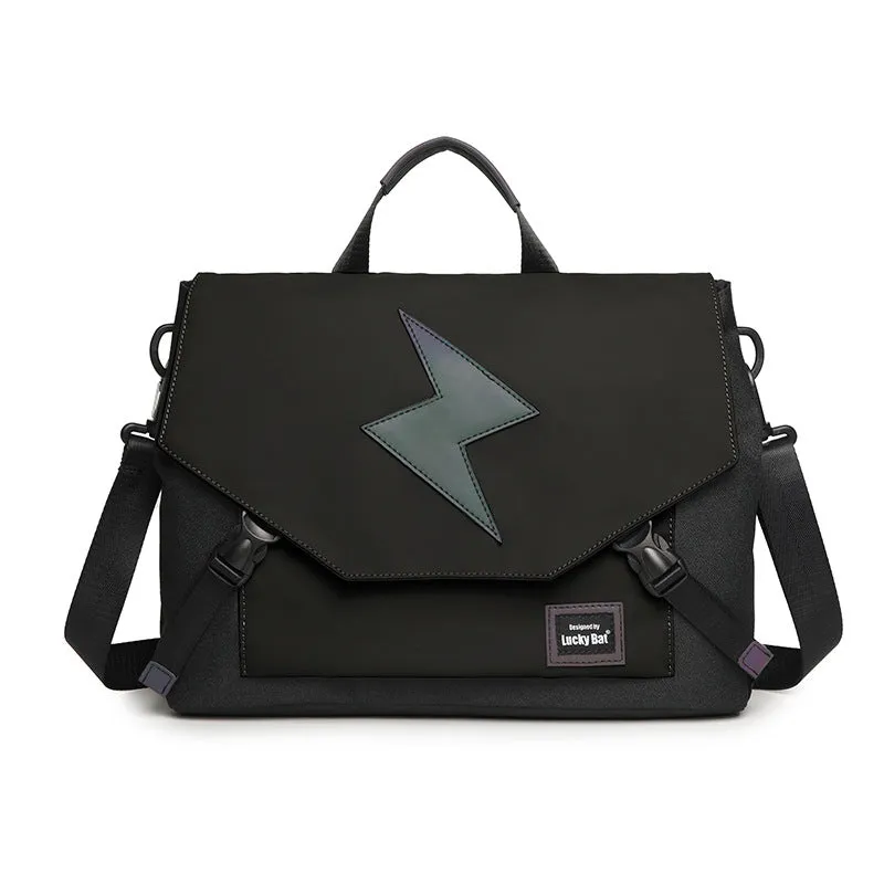 Oxford cloth laptop messenger bag with printed letter pattern for 13-16 inch tablet and 16 inch gaming notebook