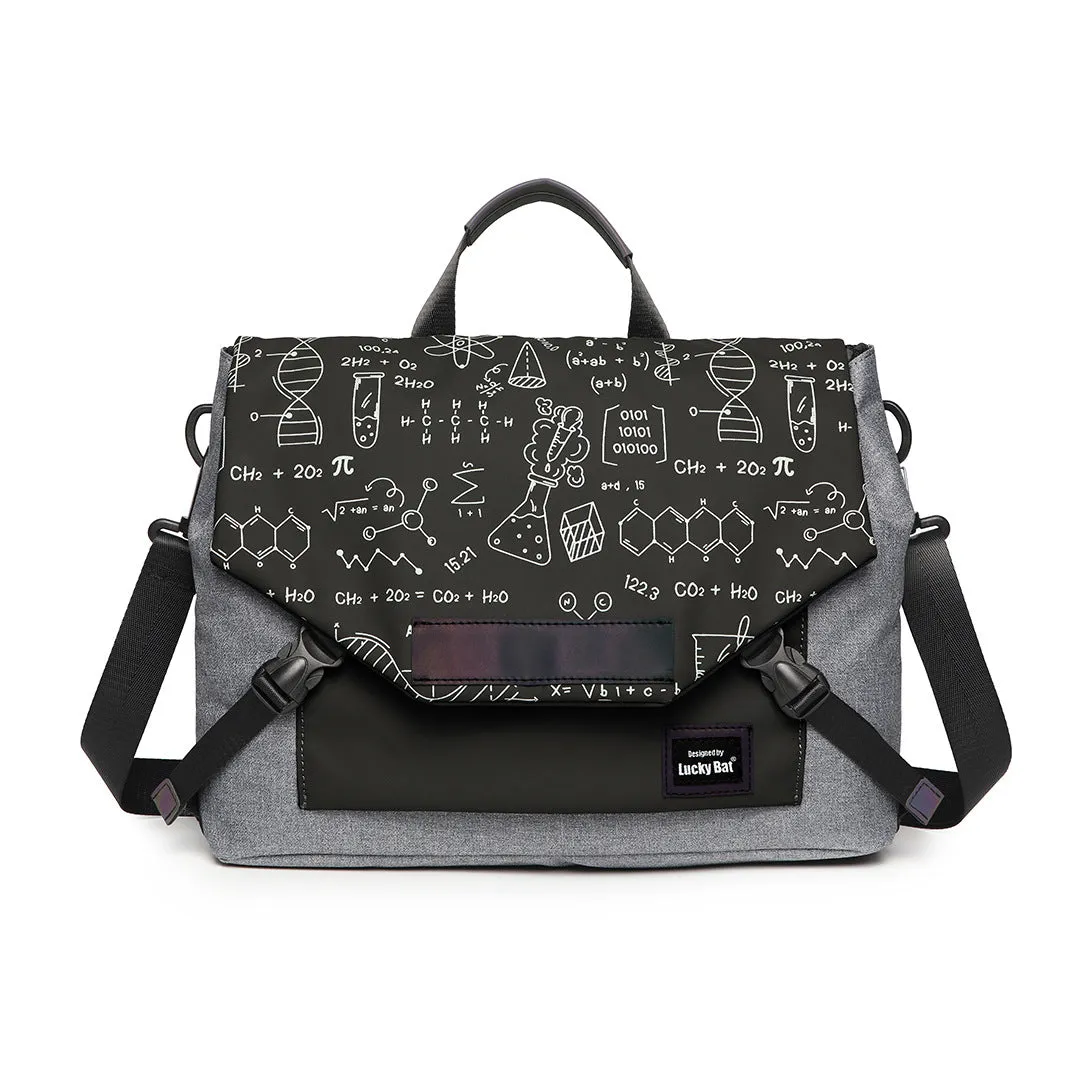 Oxford cloth laptop messenger bag with printed letter pattern for 13-16 inch tablet and 16 inch gaming notebook