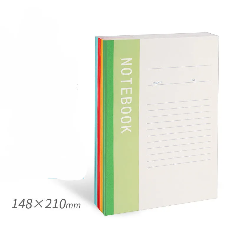 Notebook with smooth thick paper in B5 size, open to a page of handwritten notes, showing clean writing with minimal bleed-through
