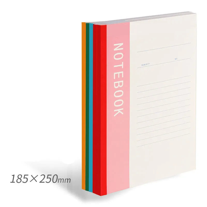 Notebook with smooth thick paper in B5 size, open to a page of handwritten notes, showing clean writing with minimal bleed-through