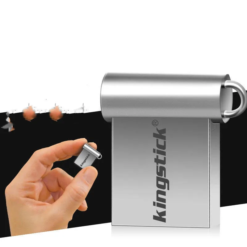 Metal mini USB 2.0 flash drive 32GB in black grey with compact thumb design