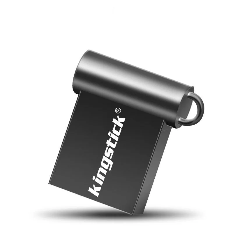 Metal mini USB 2.0 flash drive 32GB in black grey with compact thumb design