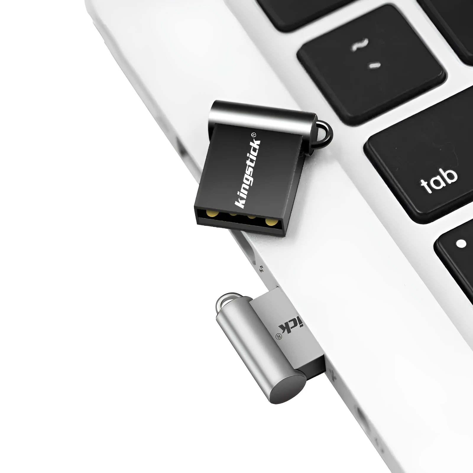 Metal mini USB 2.0 flash drive 32GB in black grey with compact thumb design