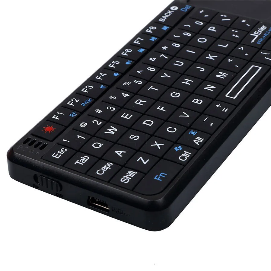Compact black Bluetooth wireless keyboard for desktop laptop tablet smartphone
