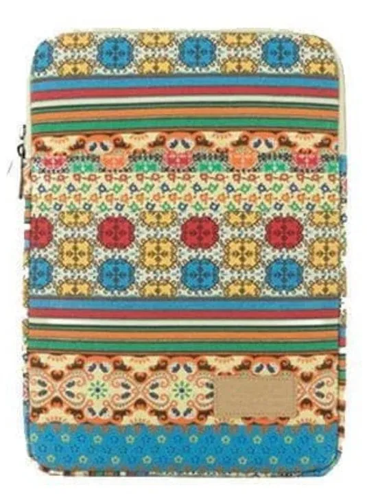 Canvas laptop case for 14-inch Dell Huawei in brown with padded interior British style sleeve