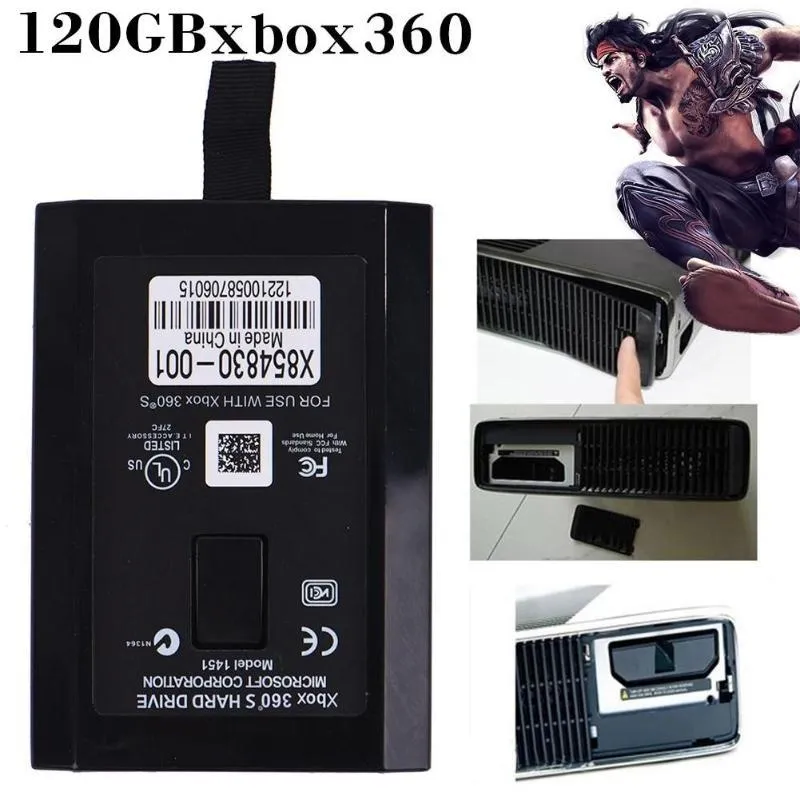 Xbox 360 E and Slim 120GB internal hard drive for downloading games and media from Xbox LIVE