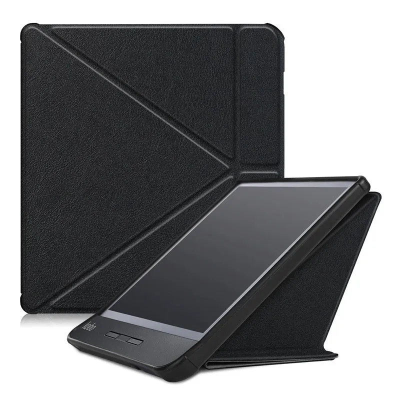 Leather anti-fall cover for Kobo Forma 8 inch e-reader with sleep function, dark blue colour